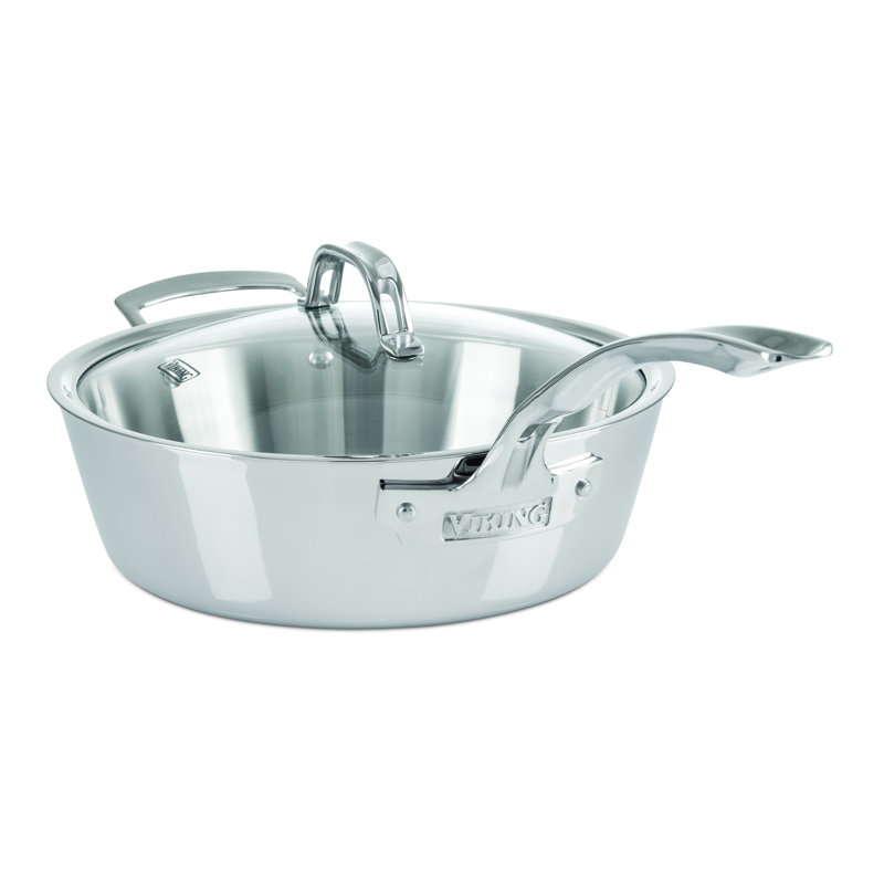 Viking Stainless Steel Saute Pan with Lid & Reviews Wayfair